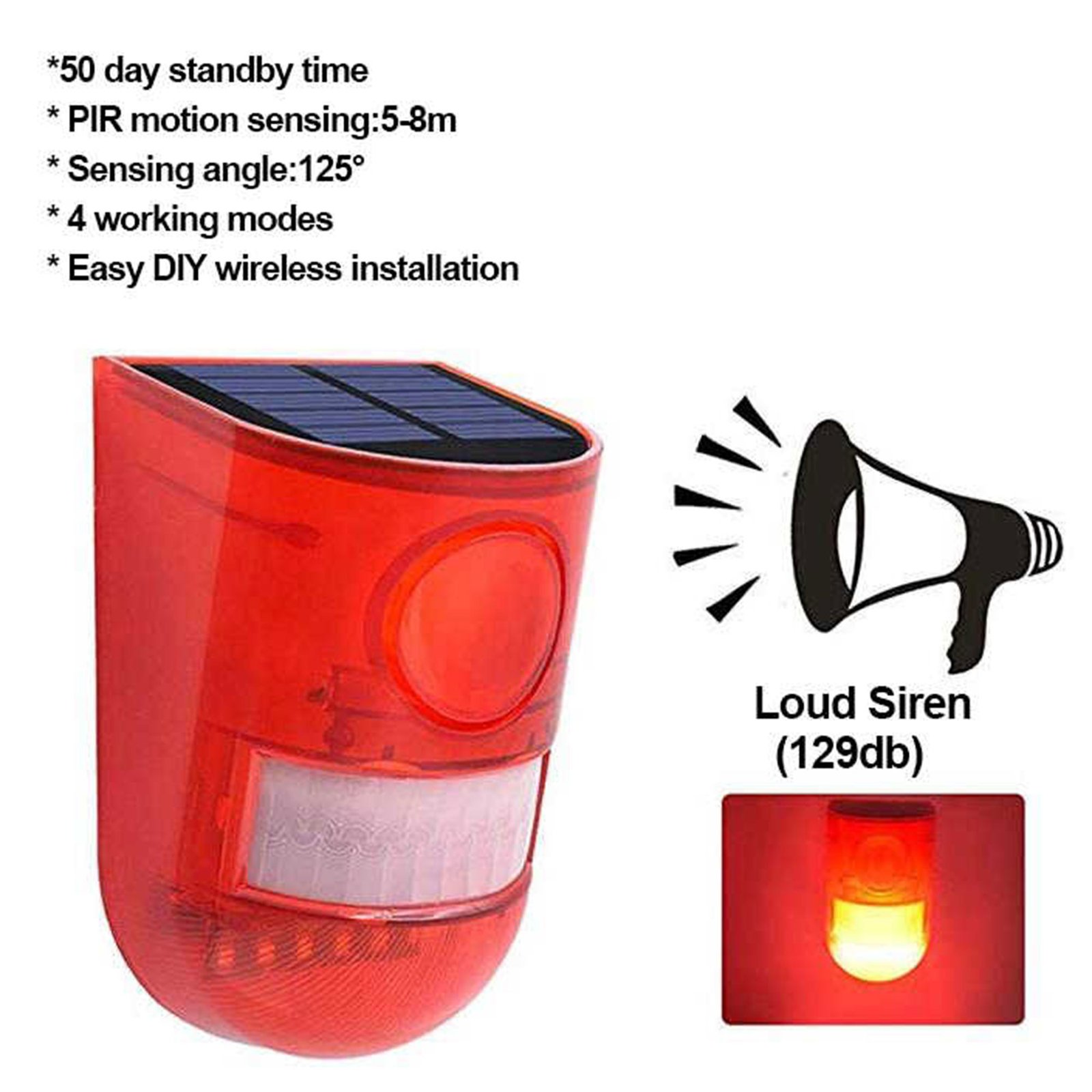 • جهاز إنذار حركة يعمل بالطاقة الشمسية لحماية المنزل والعمل - Image 2