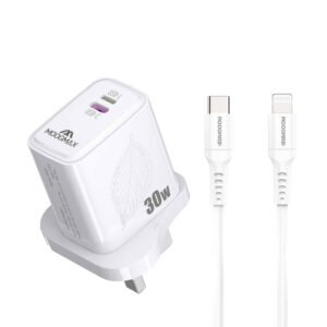 • رأس شاحن + كابل معتمد من أبل للشحن السريع (ضمان عامين)